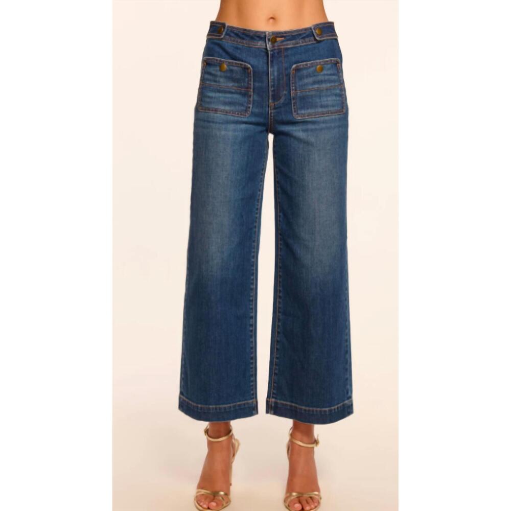 NEW RAMY BROOK gemma patch pocket jeans in med wash